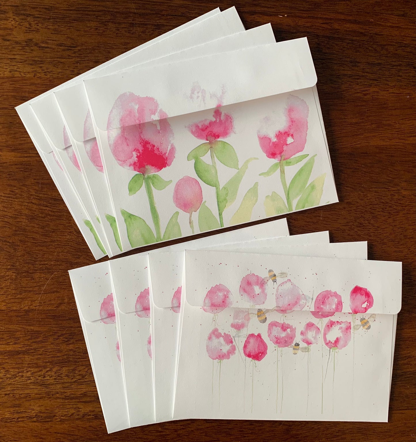 Peony envelopes set of 8