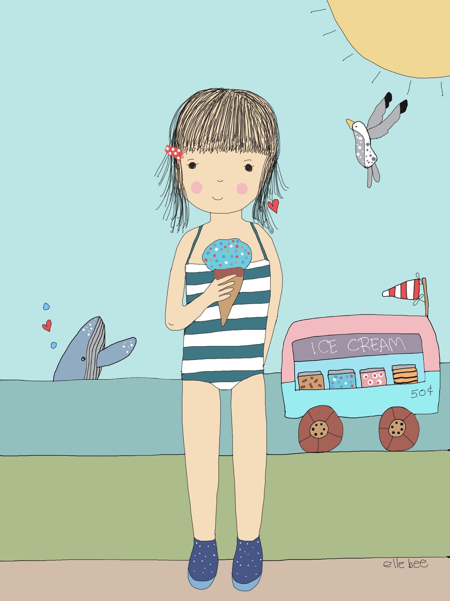 Greeting card "Bubblegum ice cream"