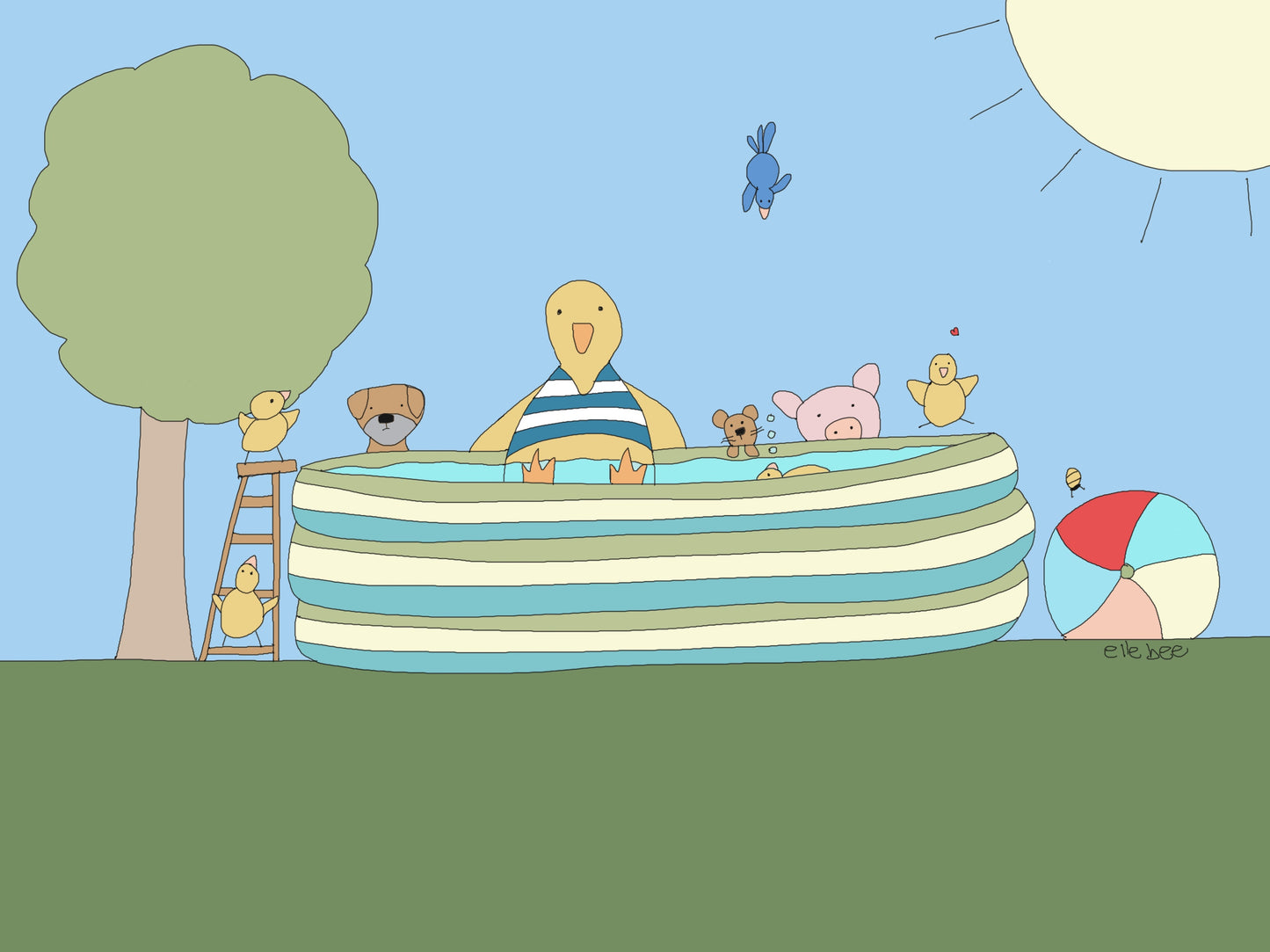 Greeting card "The kiddie pool"
