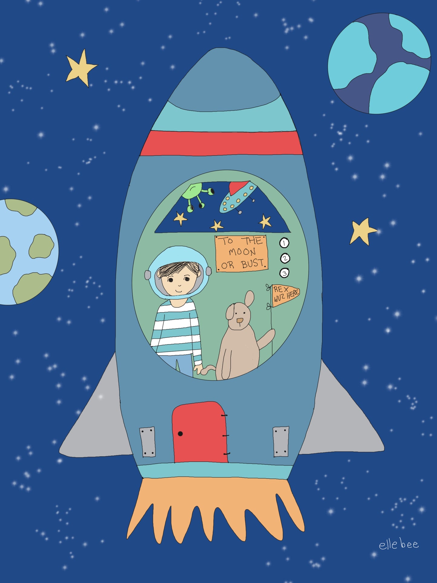 Greeting card "To the moon"