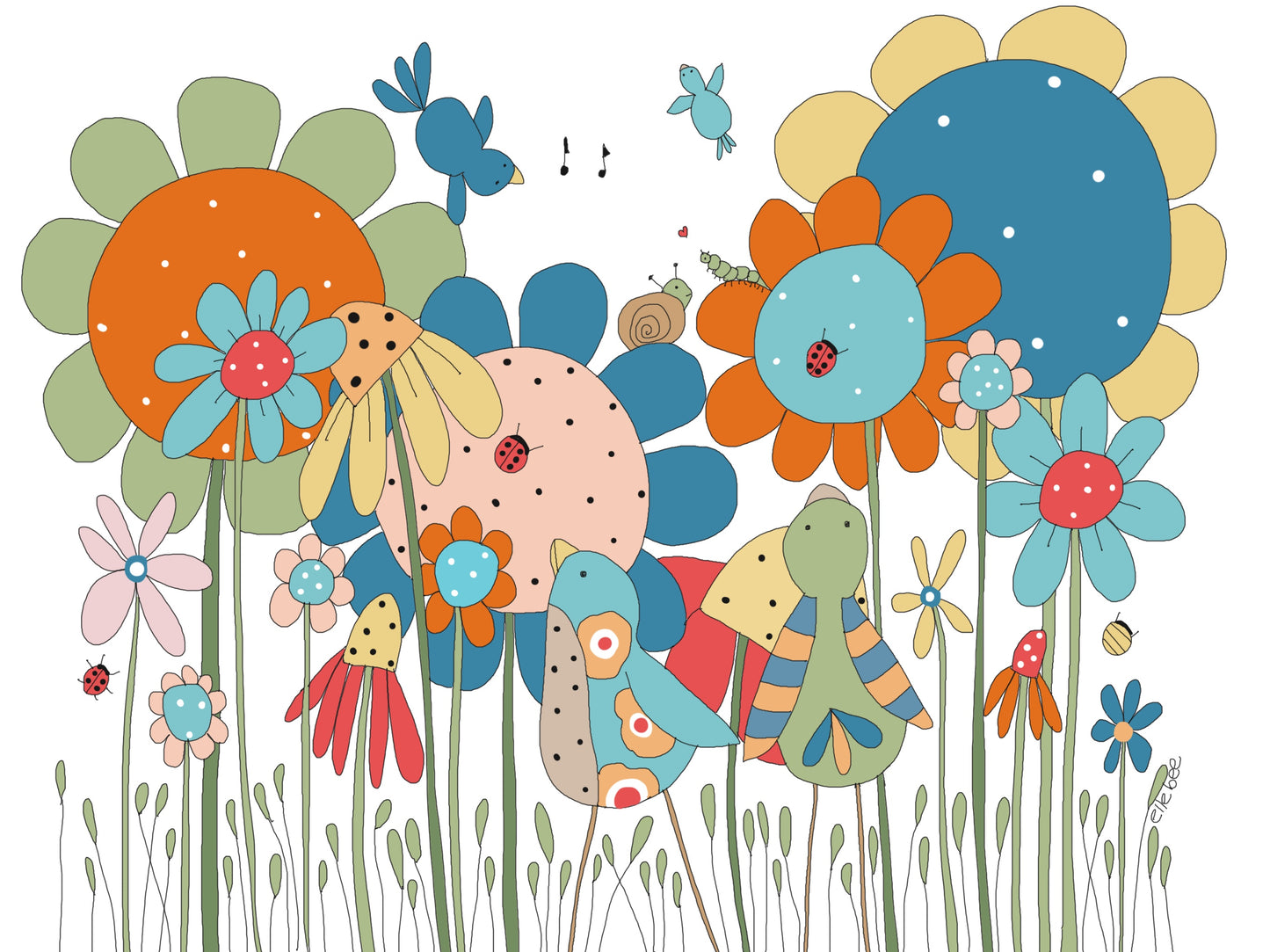 Greeting card "Whimsical Garden"