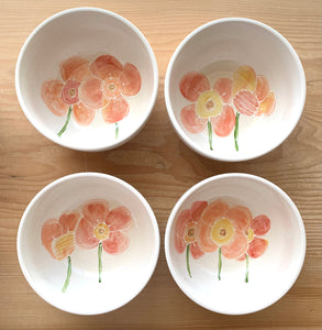 Poppies cereal bowl set of 4