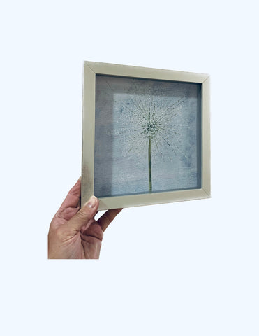 "Dandelion Wishes" framed print 8" x 8"