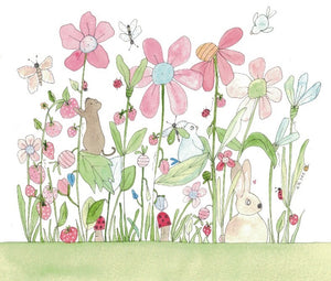 "Bunny in the garden" greeting card