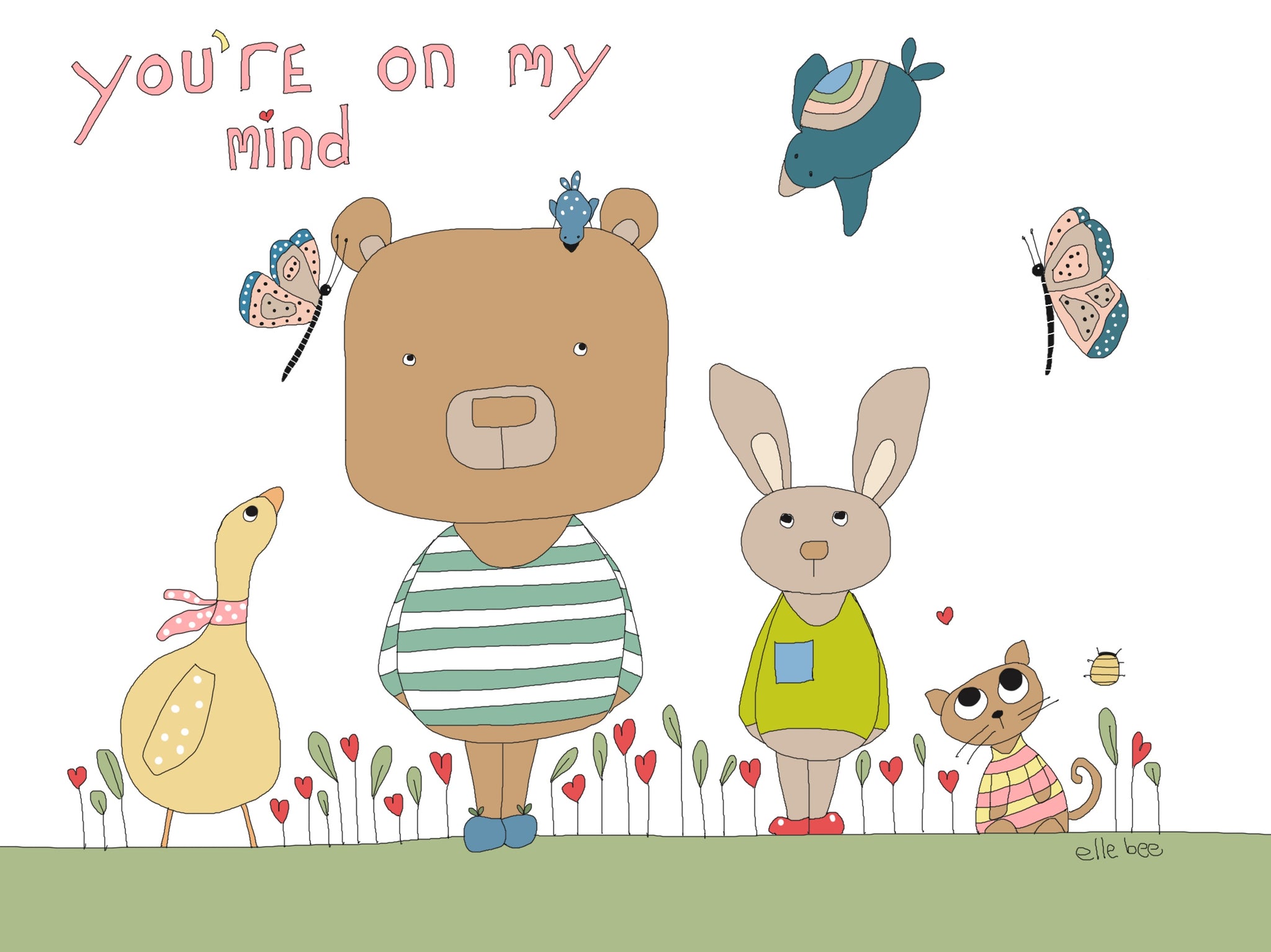 Greeting card “You’re on my mind”