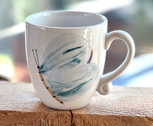 Blue butterfly mug coffee / tea