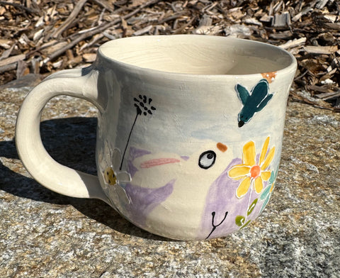 Bunny love handmade mug