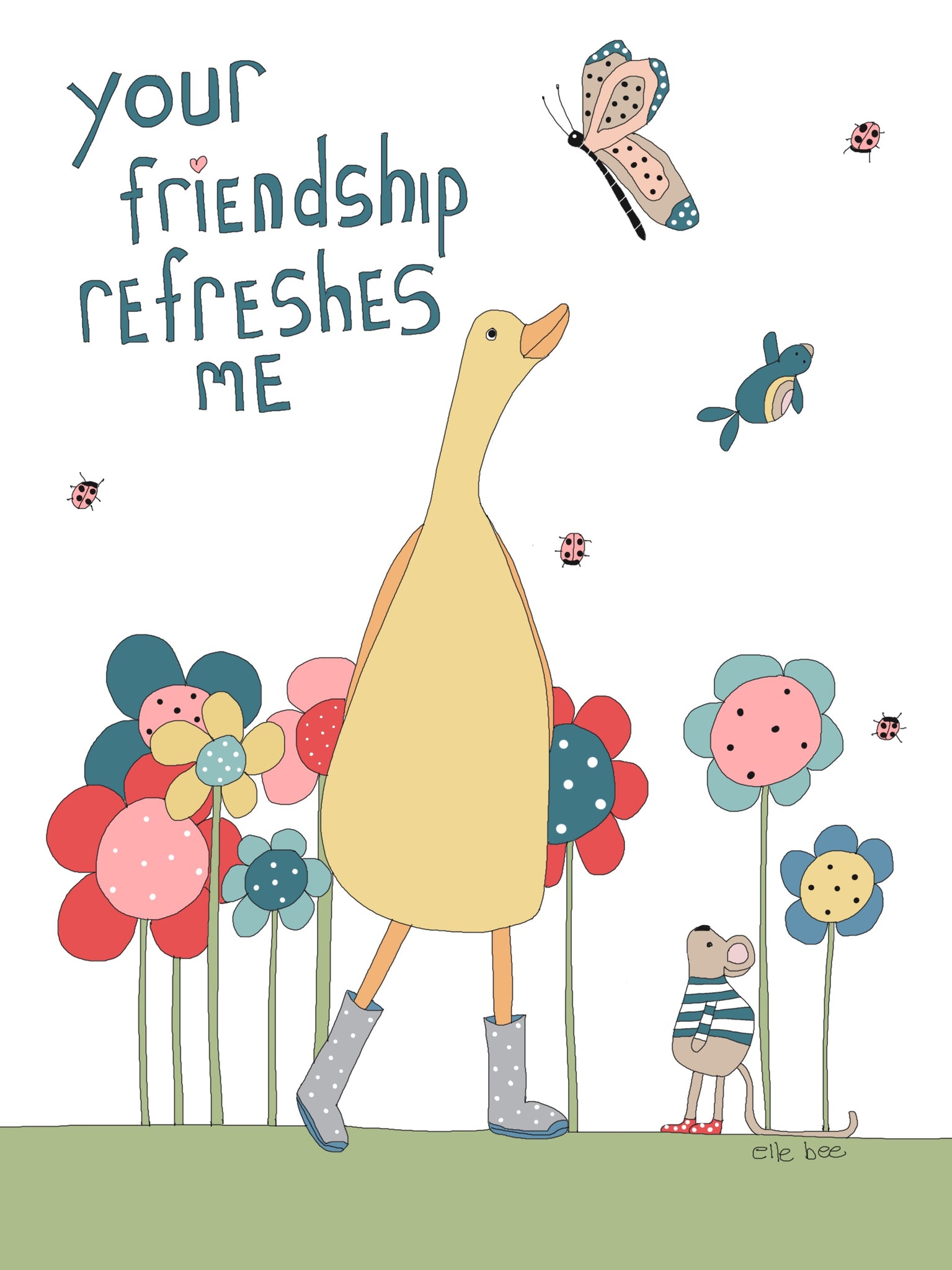 Greeting card "Your friendship refreshes me"