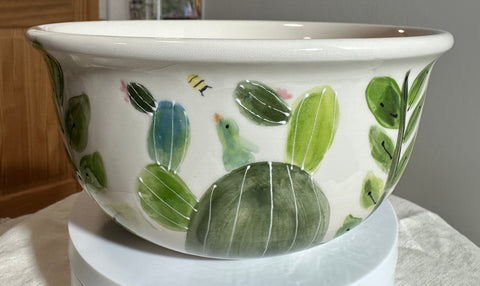 “I love my plants” cactus serving bowl