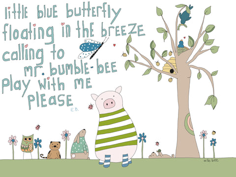 Greeting card "Little blue butterfly"