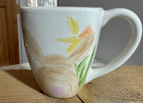 Bunny in Daffodils garden mug