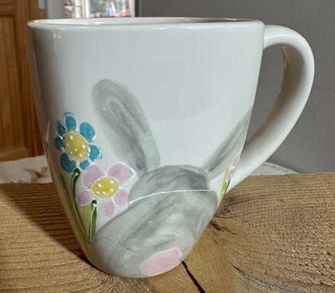 Bunny in Daisies garden mug