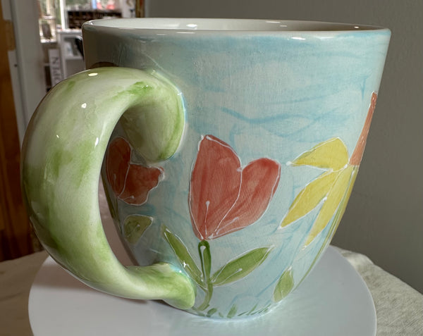 Bunny in the Daffodil garden large coffee / tea mug