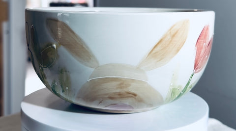 Bunny in the garden cereal bowl