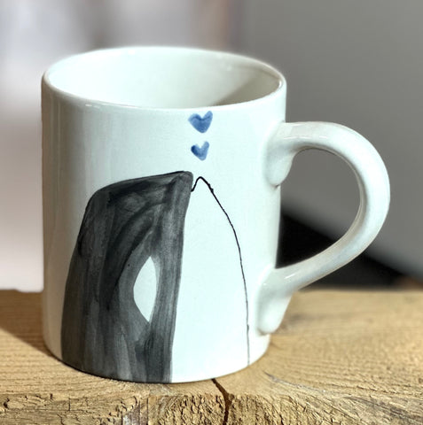 Orca whale hand painted mug