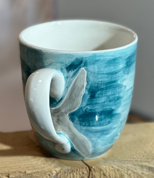 Grey whale large coffee / tea mug