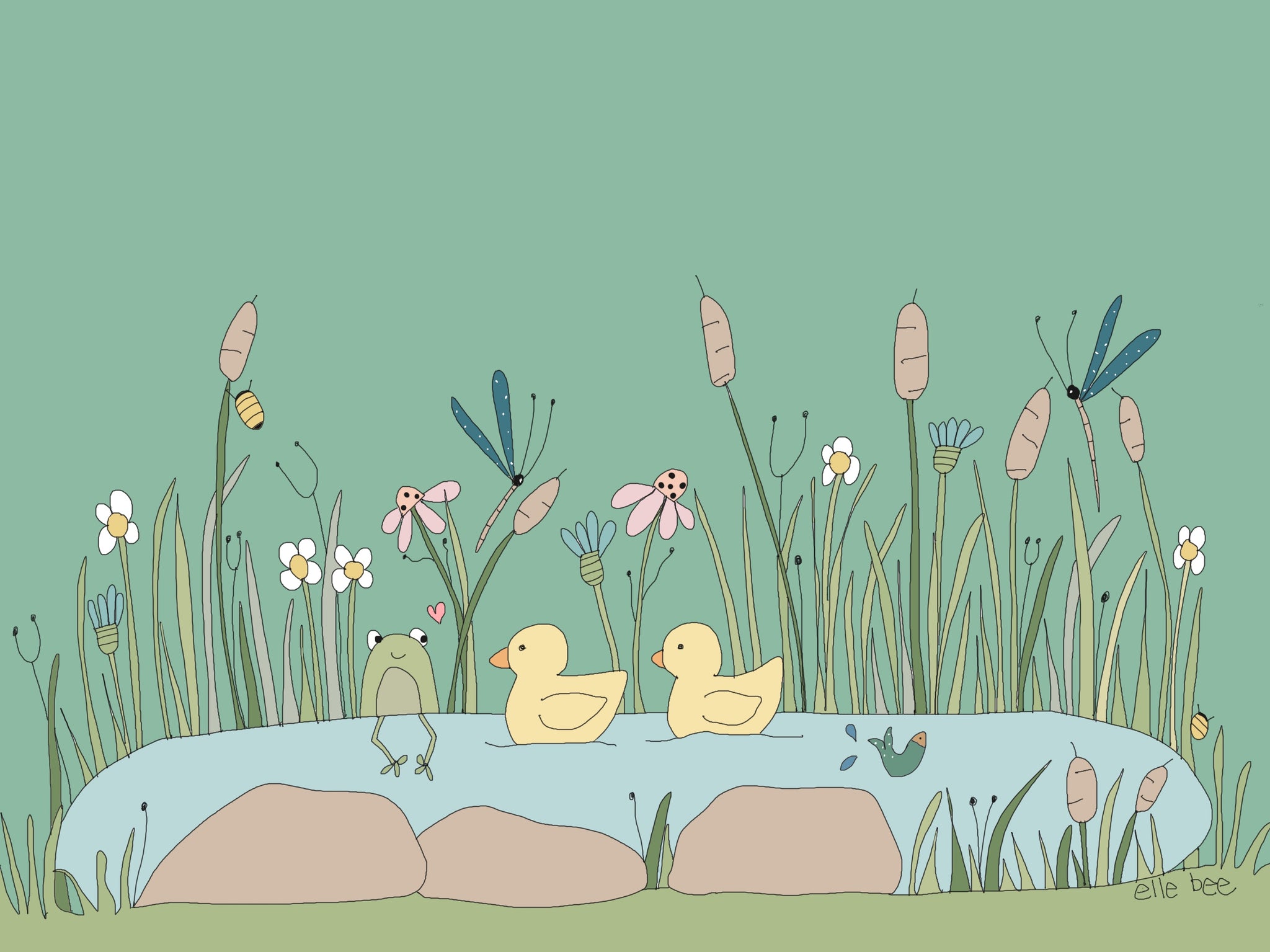 Duck pond Greeting card