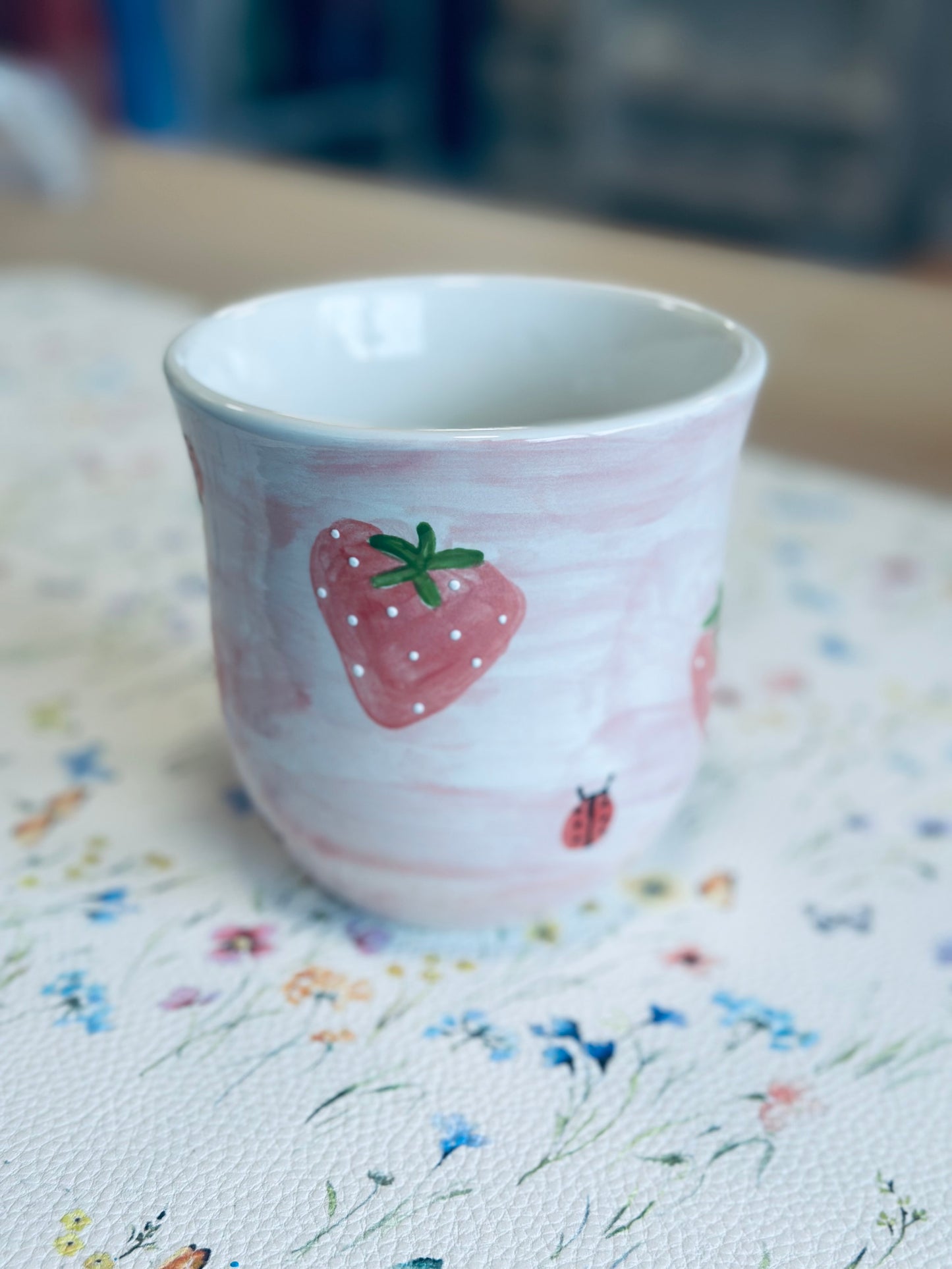 Strawberries & ladybugs large coffee / tea mug (Copy)