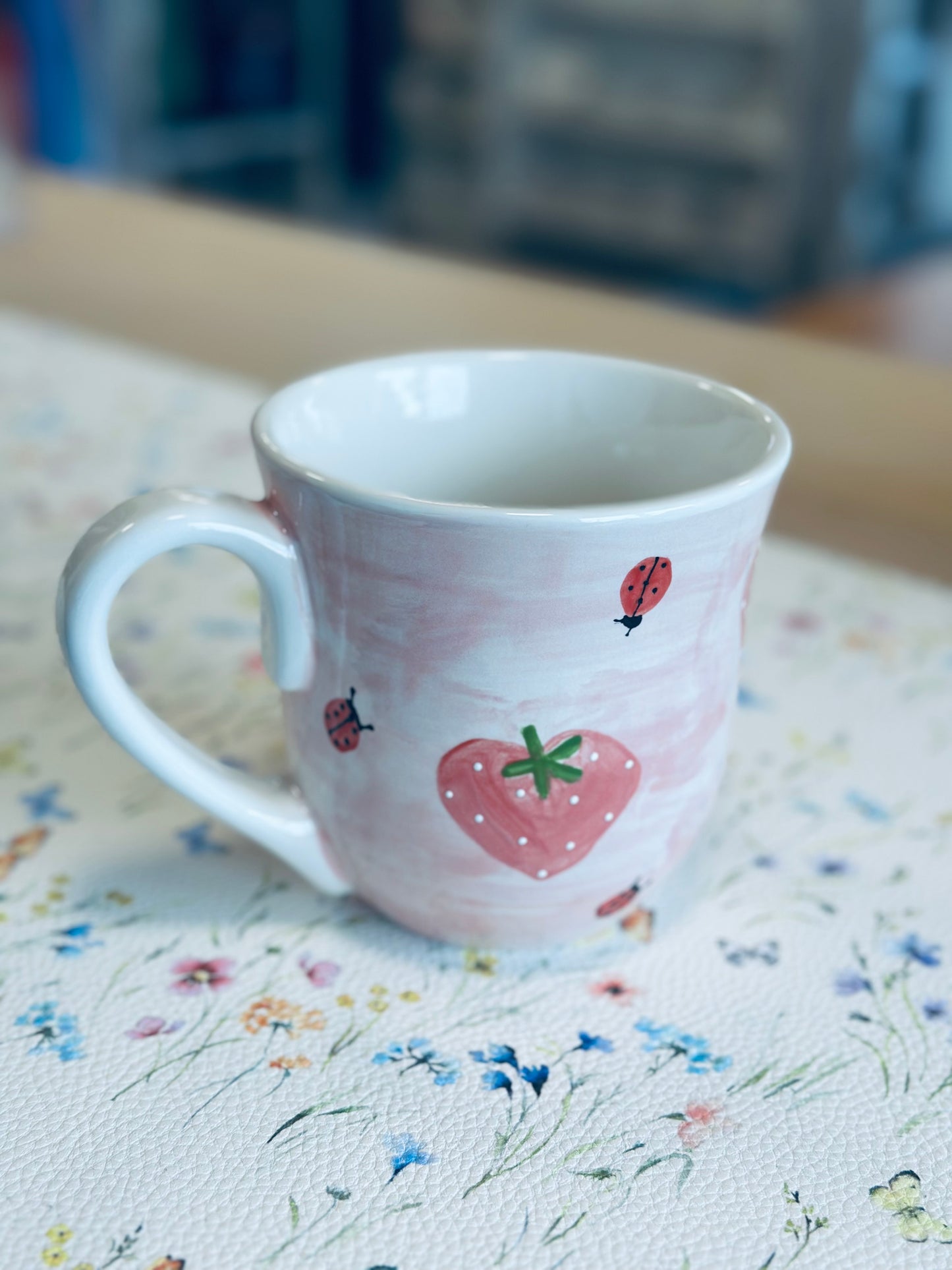 Strawberries & ladybugs large coffee / tea mug (Copy)