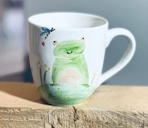 Frog & Dragonfly large coffee / tea mug