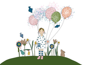 “Bella’s Balloons” greeting card