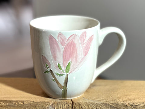 Pink Magnolia large coffee / tea mug