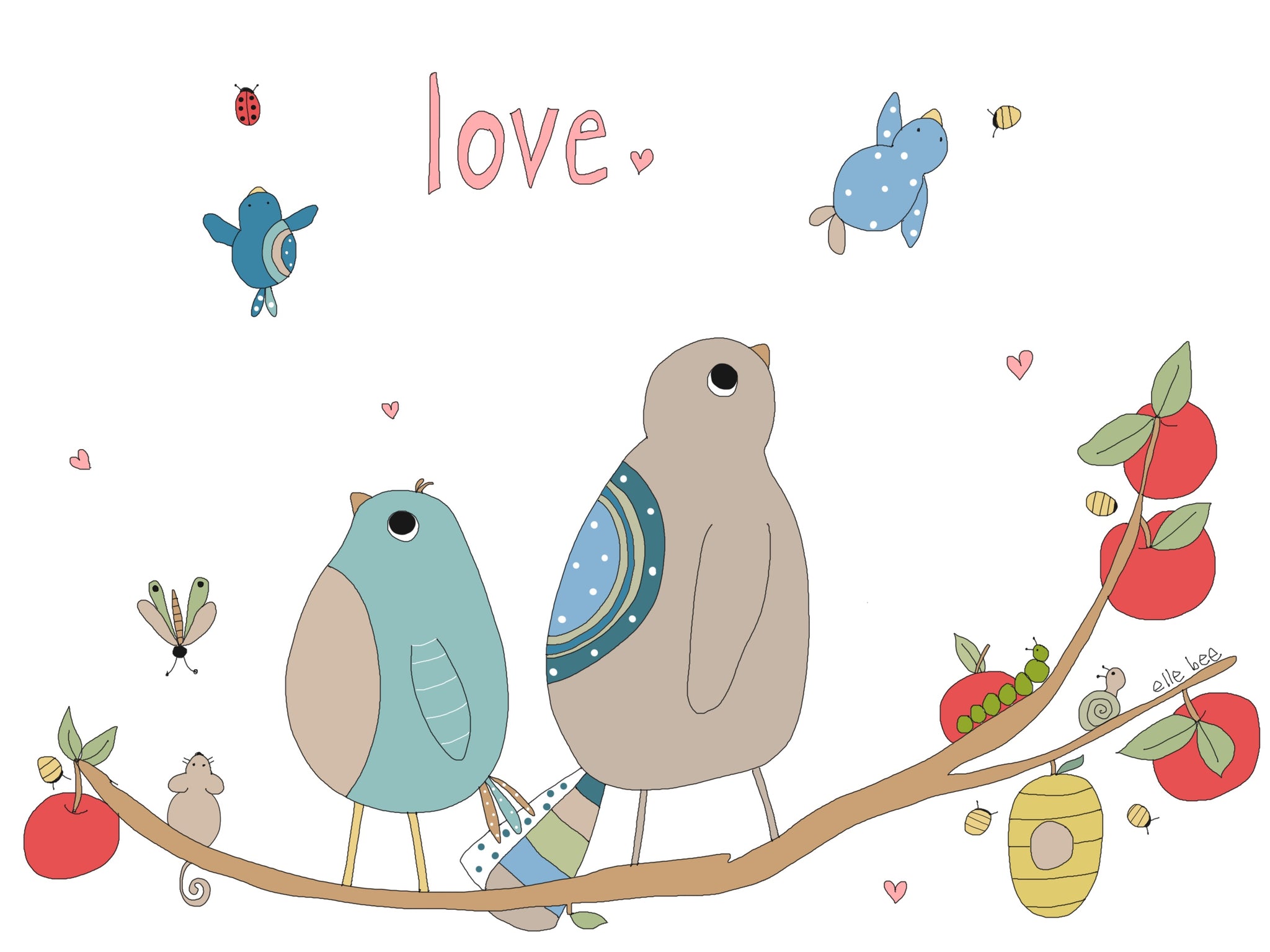 “Love takes flight” greeting card