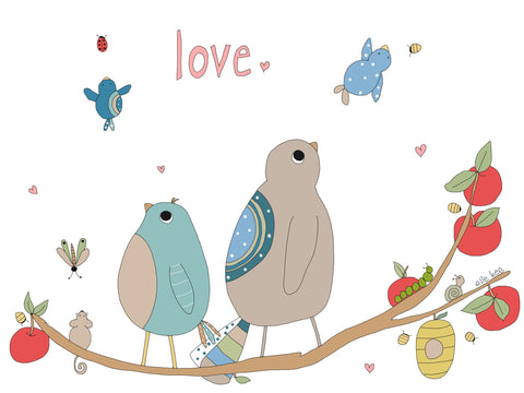 “Love takes flight” greeting card