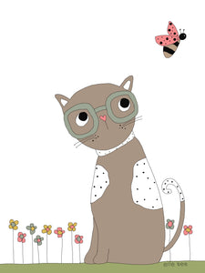 “Pretty Kitty & Ladybug” greeting card