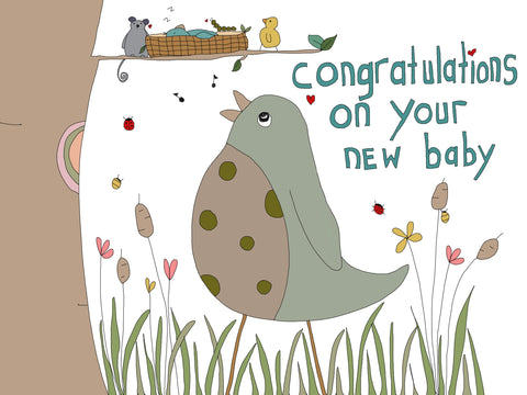 “Congratulations on your new baby” greeting card