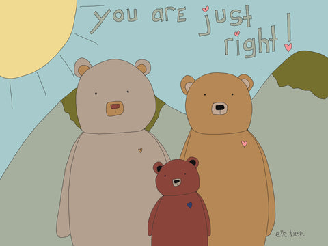 “You are just right!” greeting card