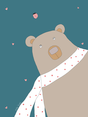 “Basil Bear & the Ladybug” greeting card