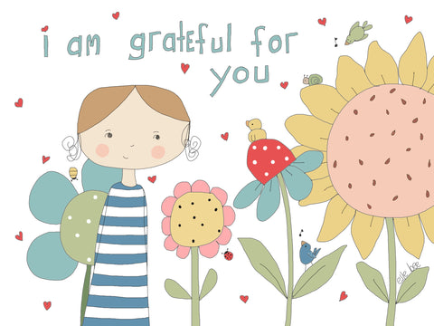 “I am grateful for you” greeting card
