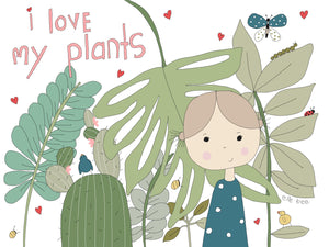 “I love my plants” greeting card