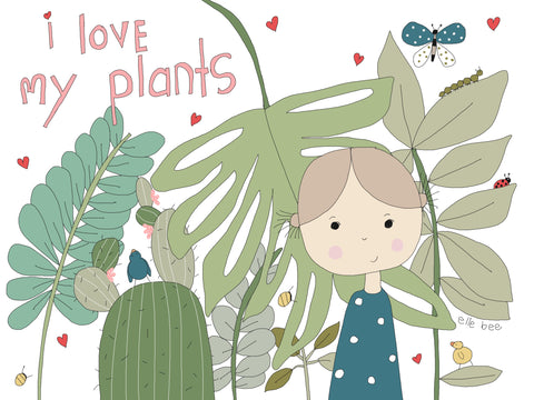 “I love my plants” greeting card