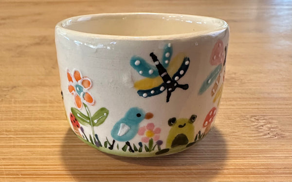 Birds & Frogs in my garden small Child mug