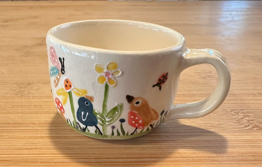 Birds & Frogs in my garden small Child mug