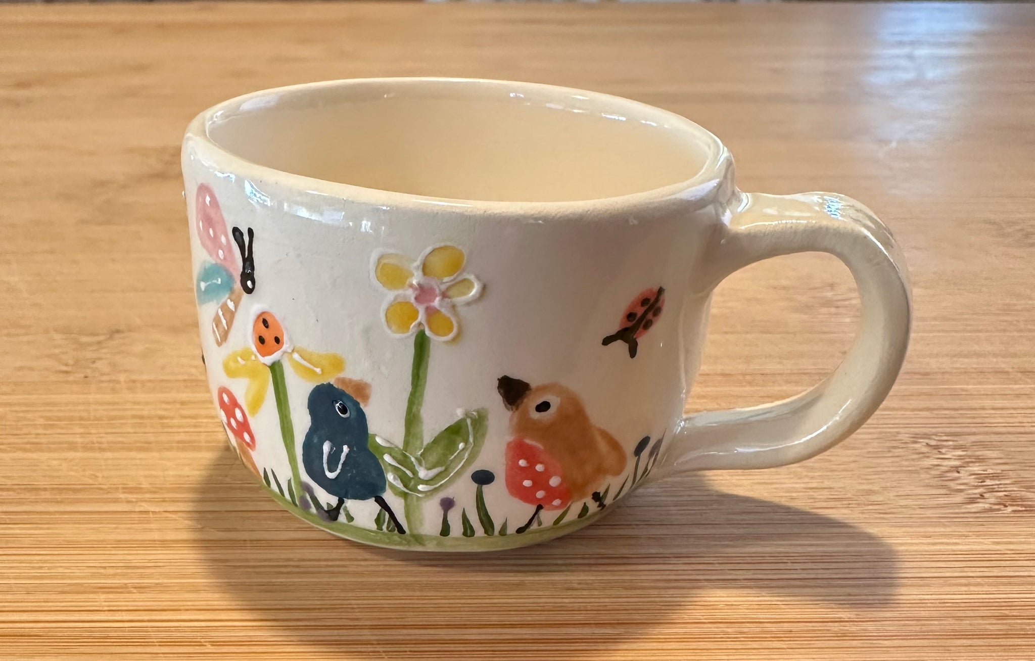 Birds & Frogs in my garden small Child mug