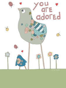 “You are adored” greeting card