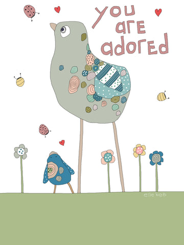 “You are adored” greeting card