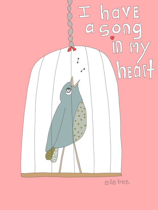 “I have a song in my heart” greeting card