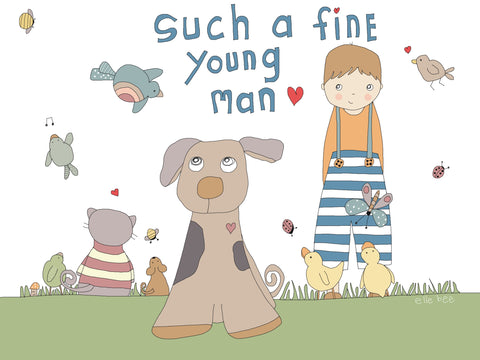 “Such a fine young man” greeting card
