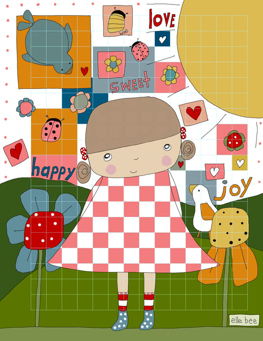 "Happy Girl” greeting card
