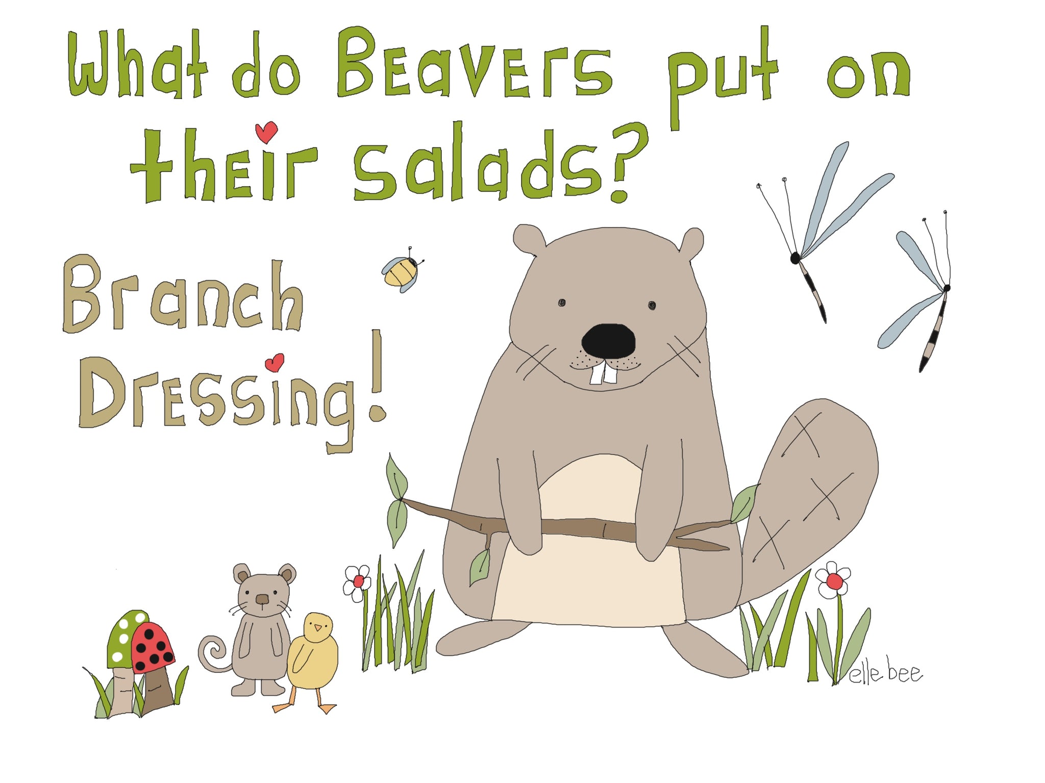 “Beaver joke” greeting card
