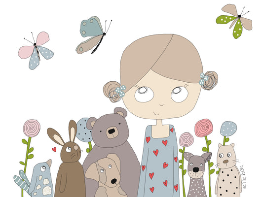 “Susie loves Butterflies” greeting card