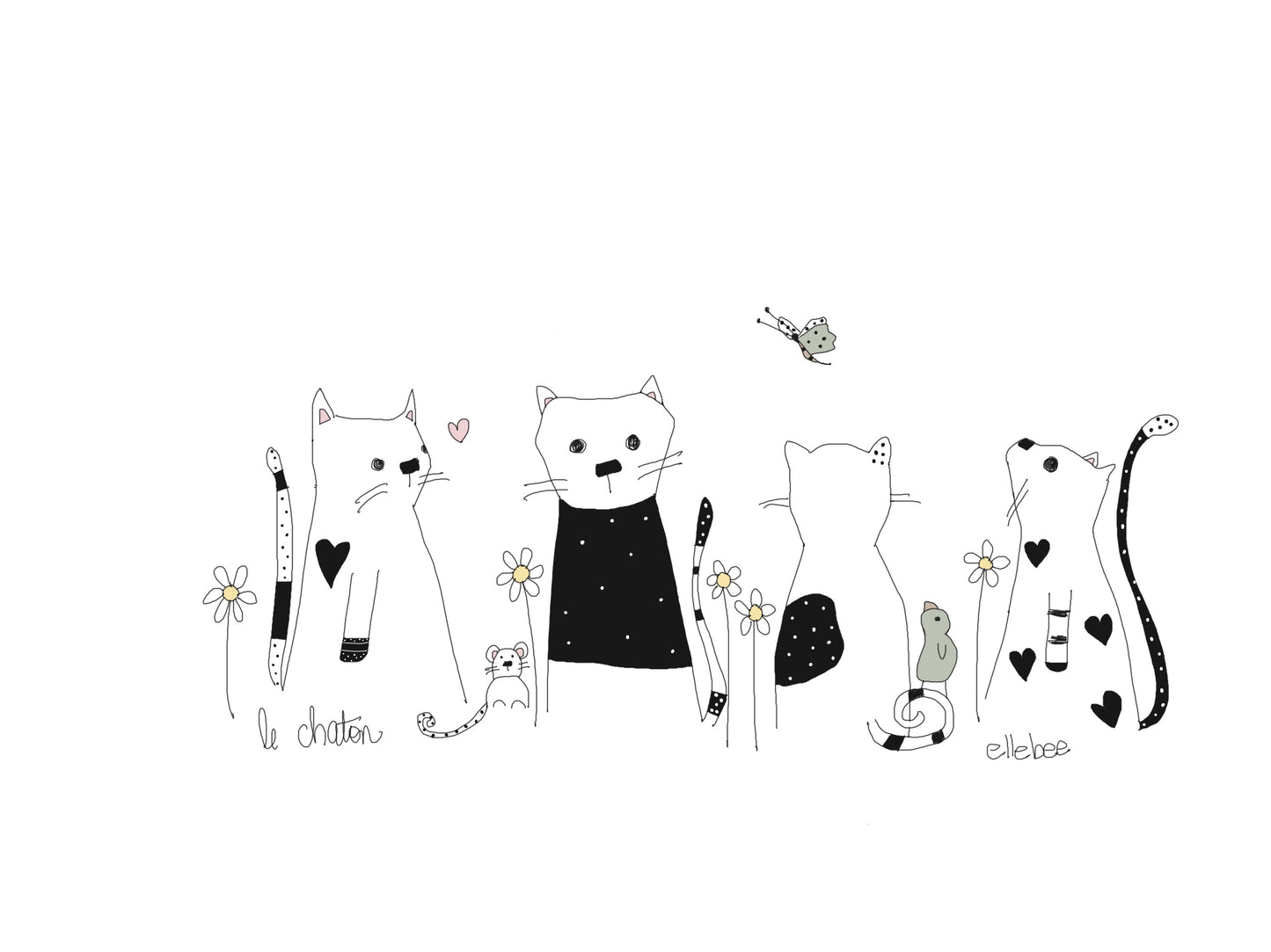 ‘Kitten / le chaton” greeting card
