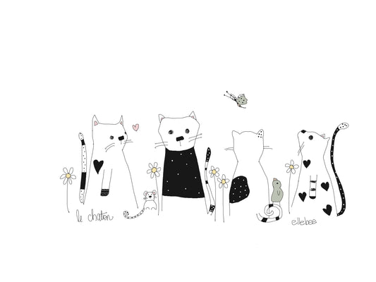 ‘Kitten / le chaton” greeting card