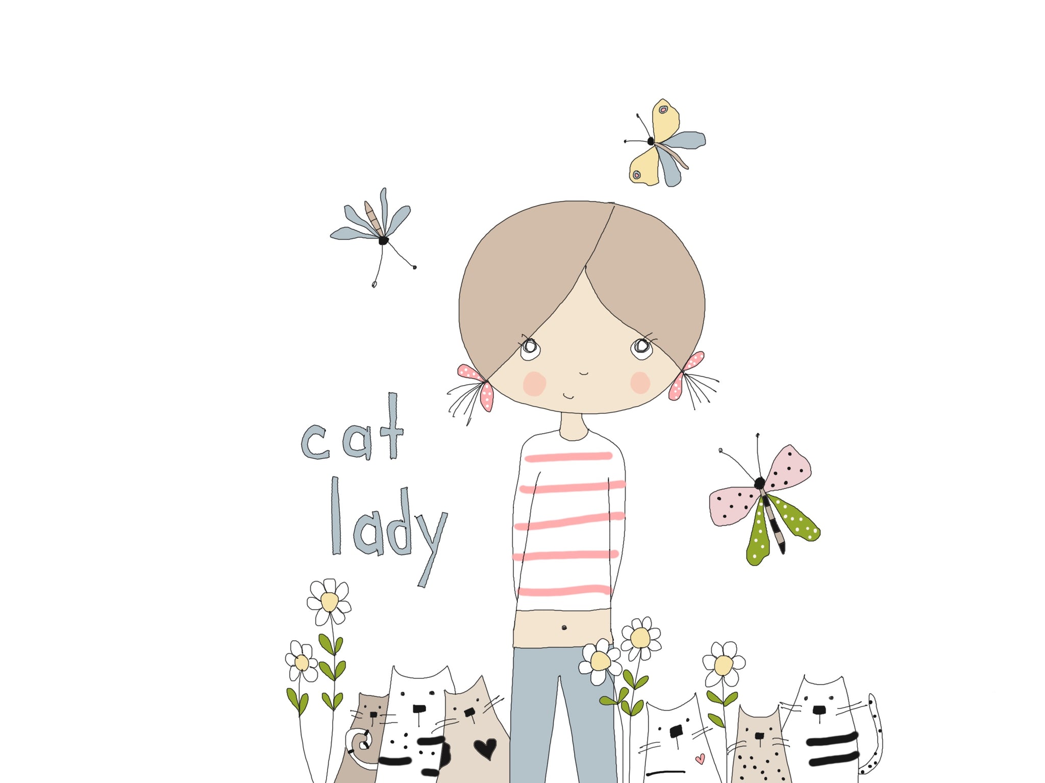 “Cat Lady’ greeting card