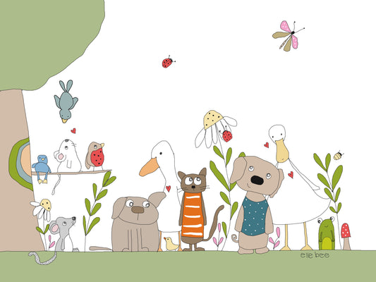 “A Frog and a Toadstool in my garden” greeting card