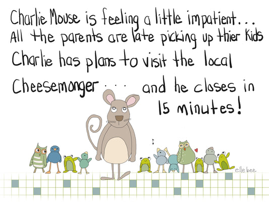 “Impatient Charlie Mouse” greeting card